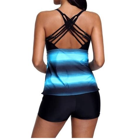 Plus rozmiar 5XL strój kąpielowy bikini Set Tankini z szorty połowie