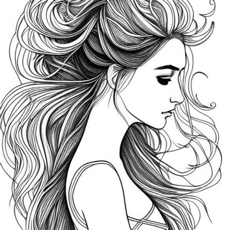 Wild Mystical Woman Coloring Book Line Art Creative Fabrica