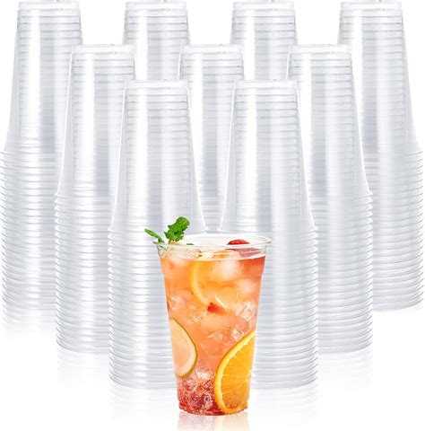 Lilymicky 600 Pack 20 Oz Clear Plastic Cups Pet Disposable