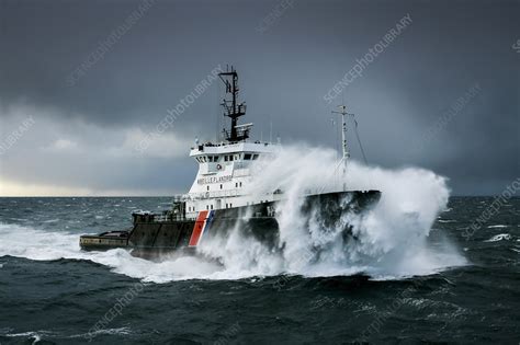 Tug In Rough Sea Stock Image C041 2780 Science Photo Library