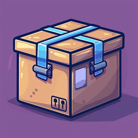 A Cartoon Drawing Of A Box With A Ribbon Tied Around The Top Premium