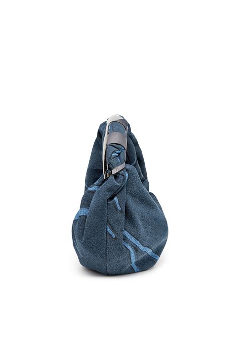 Women S Grab D Hobo M Hobo Bag In Denim Dnm Take Over Grab D Hobo S Diesel