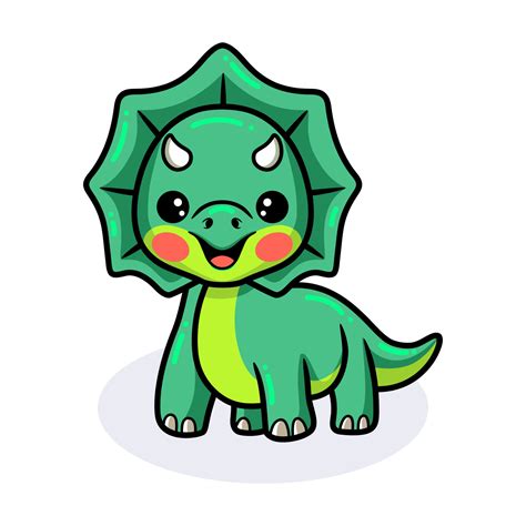 lindo pequeño triceratops dinosaurio dibujos animados sentado 9877405