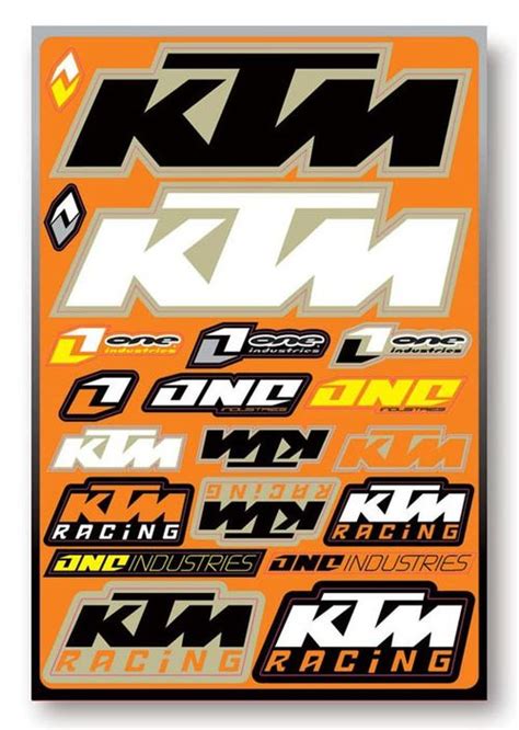 Planche D Autocollants KTM Et ONE Industries Collection Officielle KTM