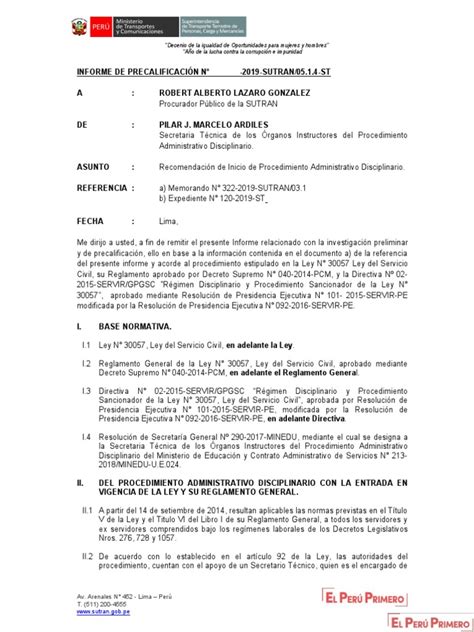 Informe De PrecalificaciÓn Exp Nº 120 2019 St Suspension Utiliza