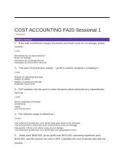 Cost Accounting Fa Sessional Docx Cost Accounting Fa