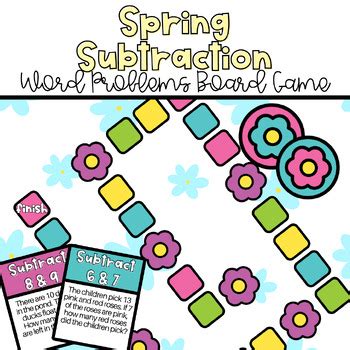 Spring Subtraction Word Problems Board Game Subtract Numbers Within