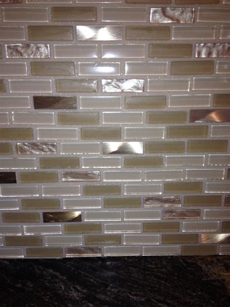 Cornsilk glass tile from Lowe's Bostik Dimensions Grout (adventurine ...