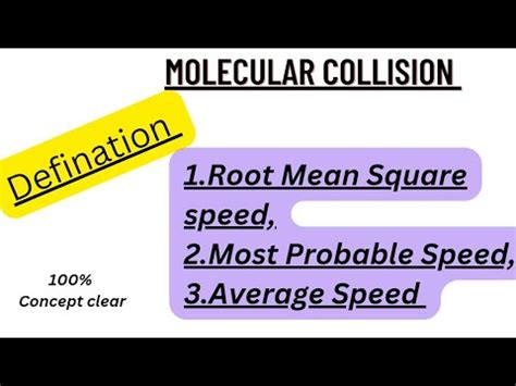 Root Mean Square Speed Most Probable Speed And Average Speed