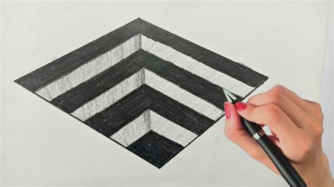 How To Draw 3d Steps In A Hole 3d Trick Art On Paper Optical Illusion Drawing Youtube