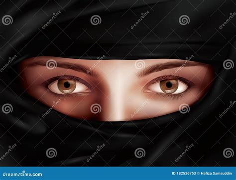 Arabic woman in niqab stock vector. Illustration of vector - 182526753