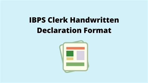 Ibps Clerk Handwritten Declaration Format Form Sample