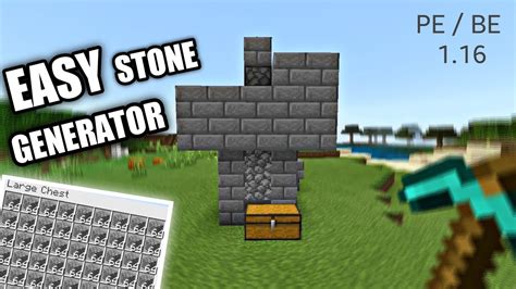 HOW TO MAKE AUTOMATIC COBBLESTONE GENERATOR IN MINECRAFT 1 16 PE