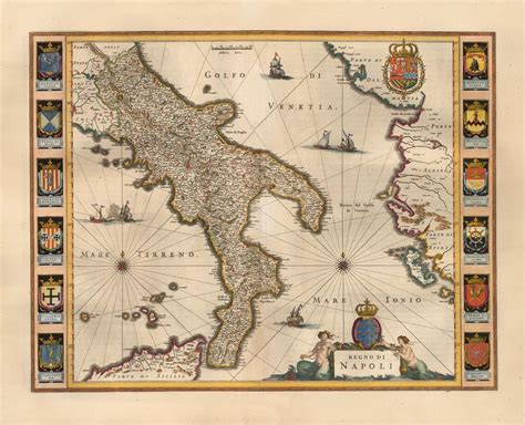 Old Map of Kingdom of Naples1640very Rare Mapancient - Etsy