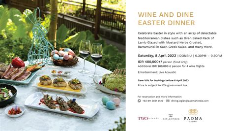 Event Wine And Dine Easter Dinner Honeycombers Bali