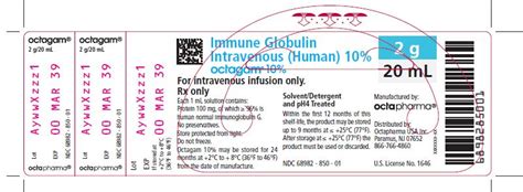 BUY Immune Globulin Octagam Immune Globulin Human 100 Mg ML From