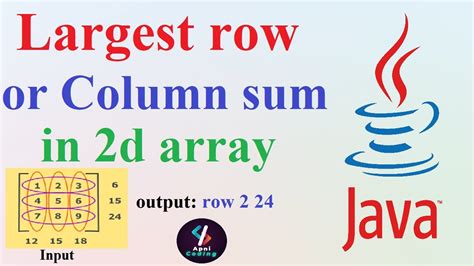 Q52 Largest Row Or Column In 2d Array Sum Of Row Elements And Column