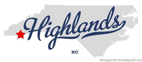 Map of Highlands, NC, North Carolina