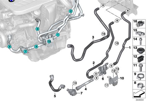 Genuine Bmw 64219282264 F15 F16 Coolant Hose Supply Aux Coolant Pump