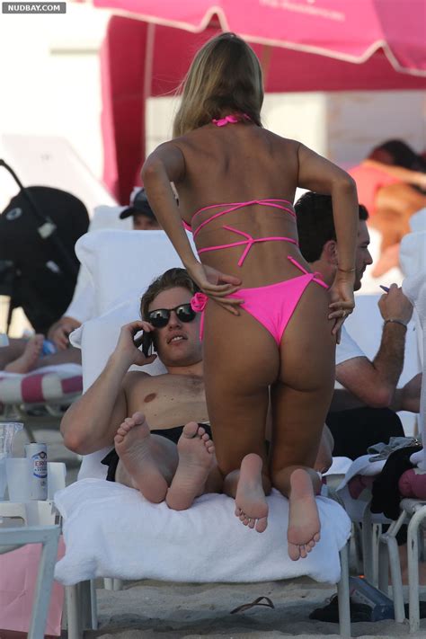 Kimberley Garner Fat Ass Wearing A Pink Bikini In Miami Beach Jan