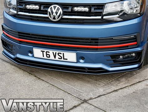 Vw T Sportline Front Splitter Lip Add On Twin Door Spoiler Vanstyle