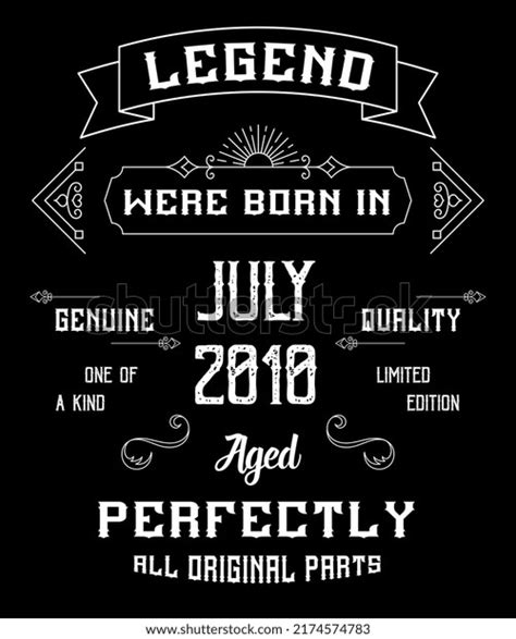 12nd Birthday Vintage Legends Born July Stock Vector Royalty Free