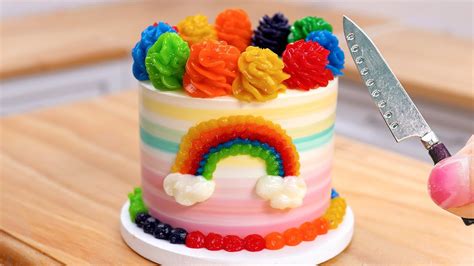 Colorful Rainbow Chocolate Cake Miniature Rainbow Cake Decorating