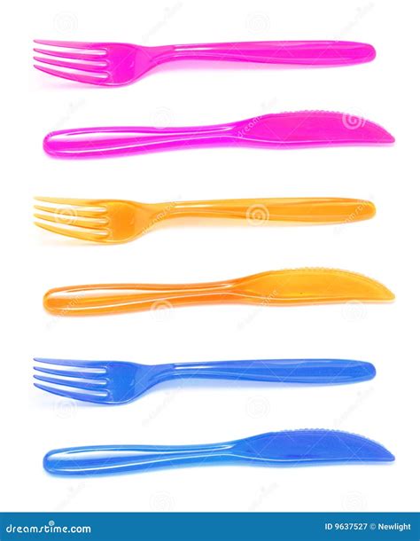 Plastic Knives and Forks stock image. Image of plastic - 9637527