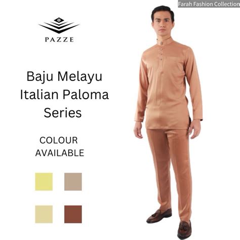 Italian Paloma Series Baju Melayu Modern Slim Fit Pazze Shopee Malaysia