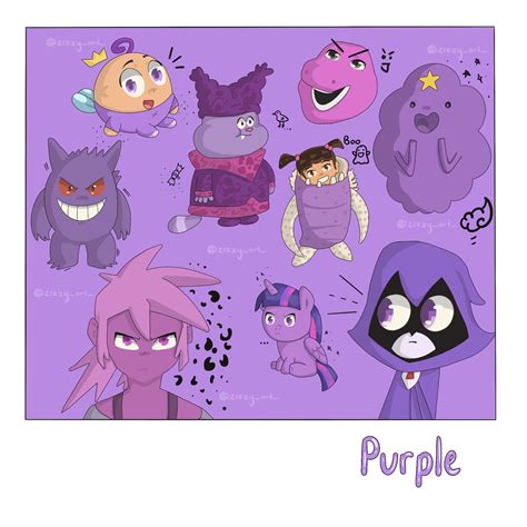 Purple characters by zizzyart on DeviantArt