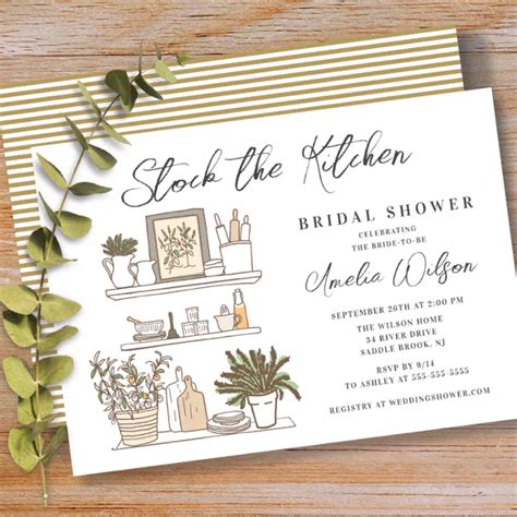 Modern Stock The Kitchen Bridal Shower Invitation Zazzle