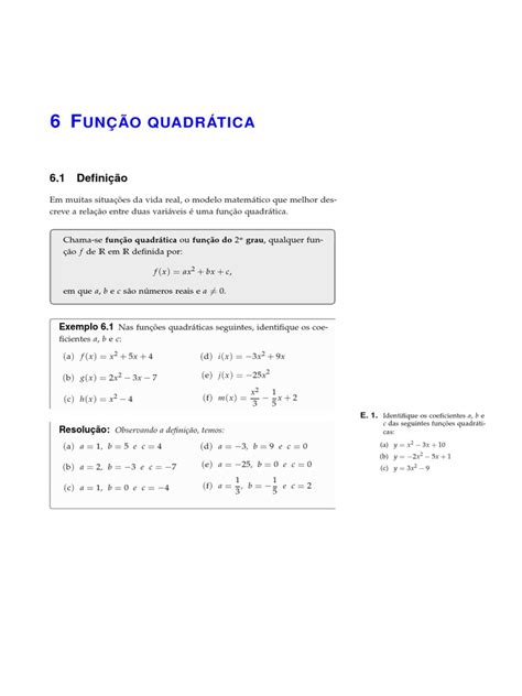 Funções Quadráticas Conceitos Fundamentais Pdf Função Matemática