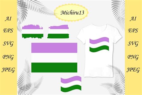 LGBT rainbow flag in 4 variations. Genderqueer PRIDE