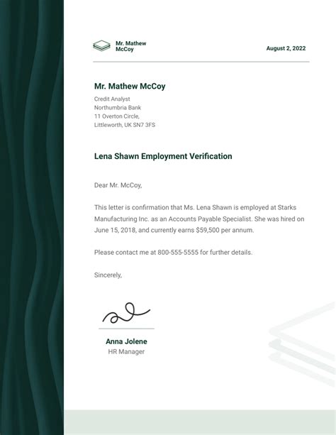 Tenant Employment Verification Letter Template Visme 48984 Hot Sex Picture