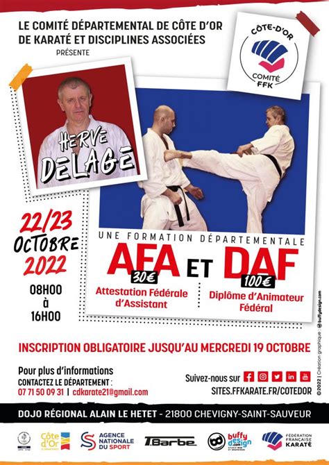 Formation AFA et DAF Comité Départemental de Côte d Or de Karaté et