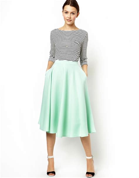 Asos Asos Full Midi Skirt In Scuba At Asos