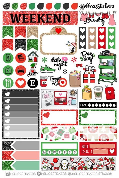 Planner Sticker Kit Christmas Planner Kit Weekly Planner Etsy Free