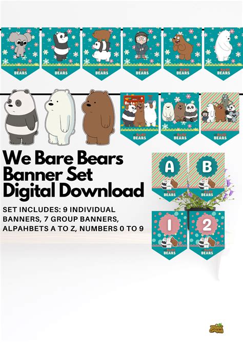 We Bare Bears Banner Flag Digital Download We Bare Bears Etsy