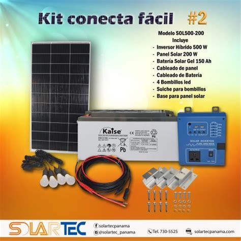 NUEVO KIT SOLAR CONECTA FÁCIL 2 SOL500 200 Solartec Panamá