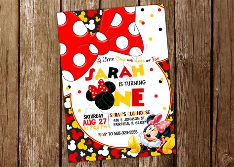 Minnie Mouse Invitation Minnie Invitation Minnie Mouse Birthday Minnie