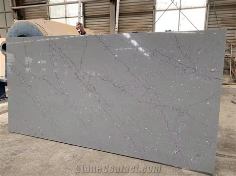 Artificial Stone Calacatta Gray Quartz Slabs From China StoneContact