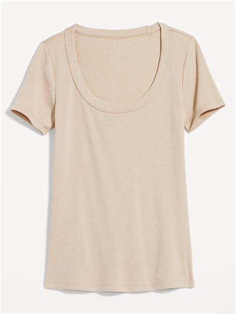 Fitted Scoop Neck Rib Knit T Shirt Old Navy