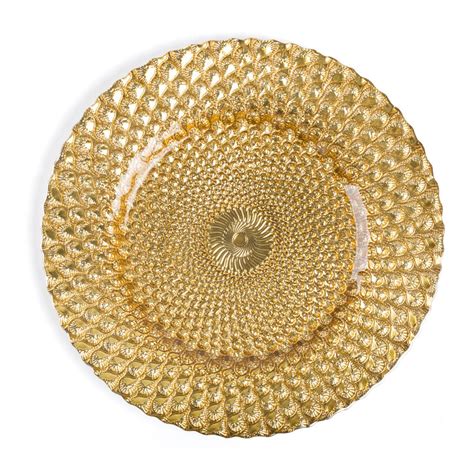 Gold Athena Glass Charger Plate 4 Pack Glass Charger Plates Glass