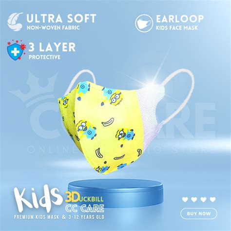 10pcs Kids Baby Face Mask Premium 3d Earloop White Face Mask Baby