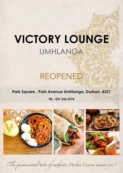 Menu At Victory Lounge Restaurant Umhlanga Shop 28