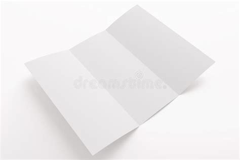 Blank Opened Tri Fold Brochure Isolated On White Blank Tri Fold