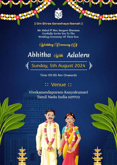 South Indian Wedding Invitation Templates Free Add A Touch Of