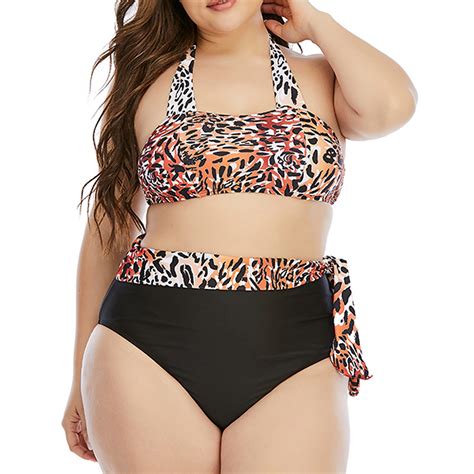 Womens Plus Size Bikini High Waisted Swimsuits Two Piece Bathing Suits