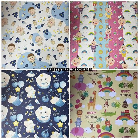 Jual KERTAS KADO SANSAN WAWA DOFF JUMBO ISI 1 LEMBAR UNICORN GARIS