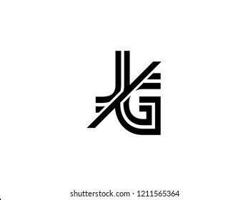 Monogram Logo Letter Jg Sliced Black Stock Vector Royalty Free